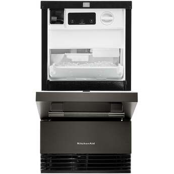 KitchenAid 18 Inch Automatic Ice Maker With Drop-Down Door And Pump: Black Ore — thumbnail 5
